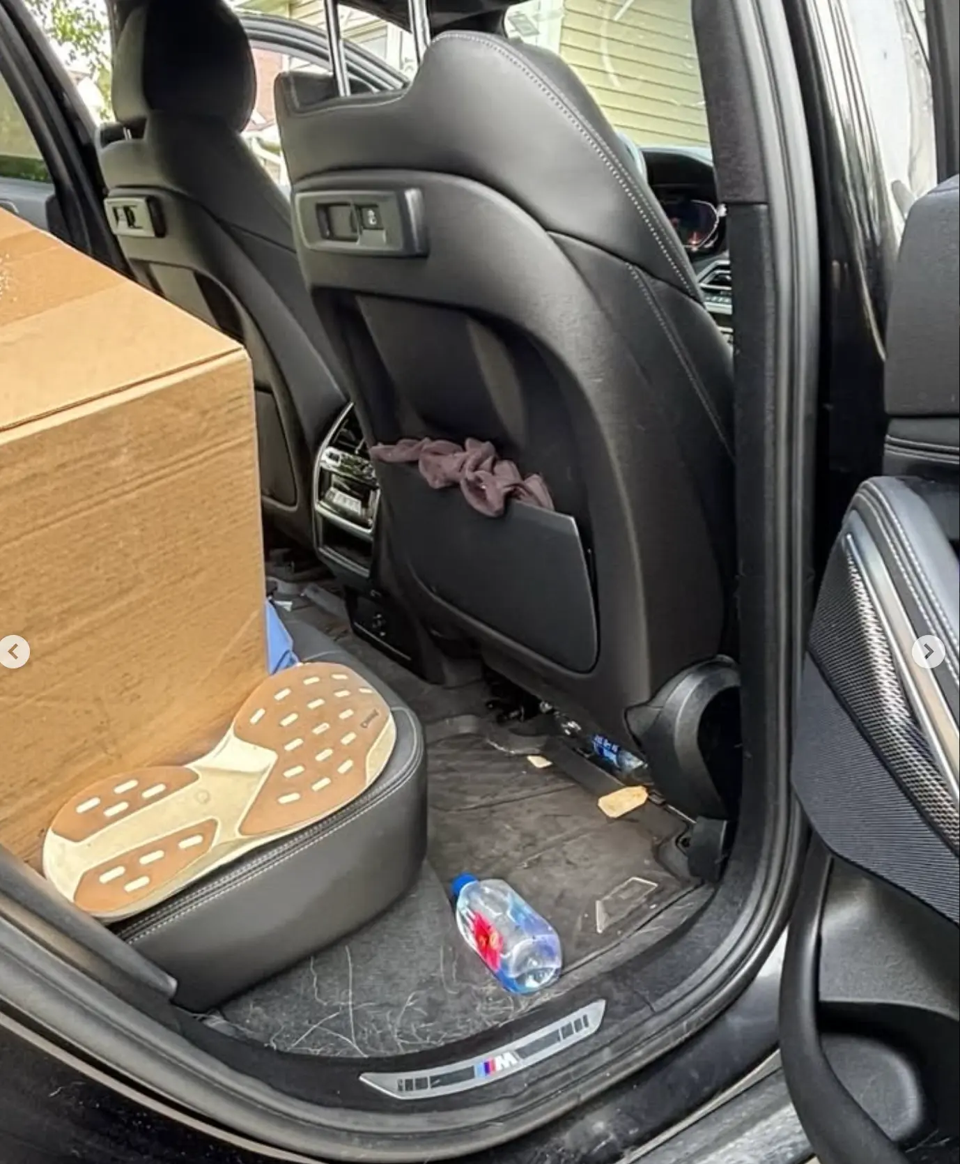 Vehicle interior with dirt and debris before detailing